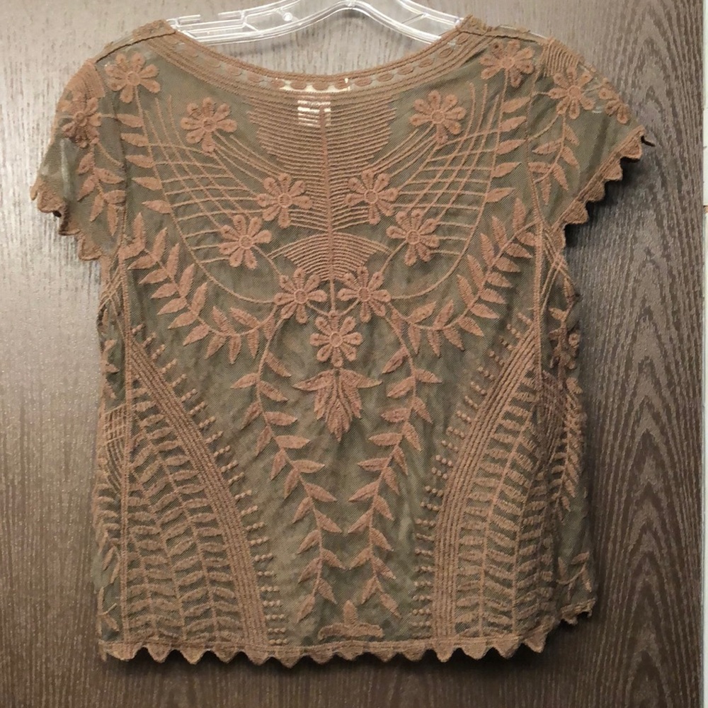 Say What Army Green Floral Top - Picture 2 of 2